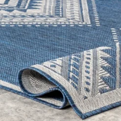 Landy Blue Aztec Outdoor Rug, 8X10-Kirkland's Home Hot