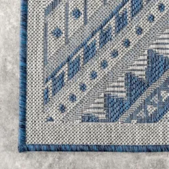 Landy Blue Aztec Outdoor Rug, 8X10-Kirkland's Home Hot