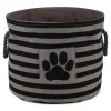 Large Black Paw Patch Stripe Round Pet Basket-Kirkland's Home Clearance