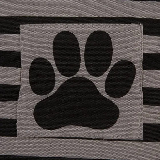 Large Black Paw Patch Stripe Round Pet Basket-Kirkland's Home Clearance