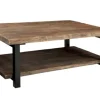 Large Brown Pine Wood And Metal Coffee Table-Kirkland's Home Flash Sale