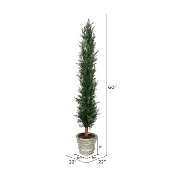 Large Cedar Tree In Mossy White Planter, 60 In.-Kirkland's Home Outlet