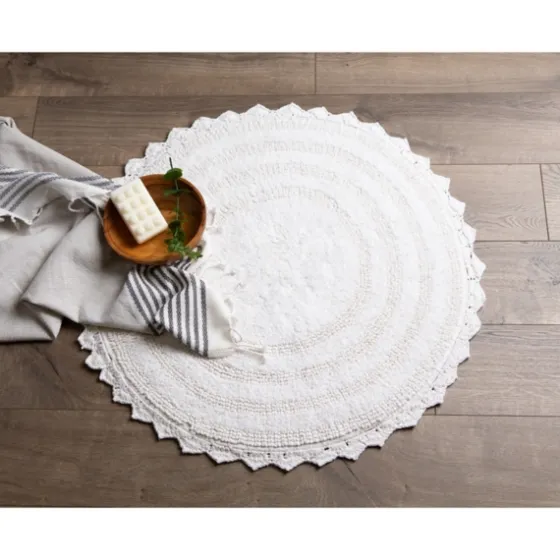 Large Crochet Round Bath Mat-Kirkland's Home Shop