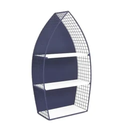 Large Navy And White Rowboat Bookshelf, 30 In.-Kirkland's Home Cheap