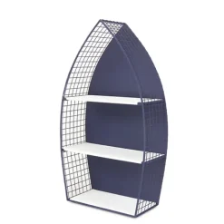 Large Navy And White Rowboat Bookshelf, 30 In.-Kirkland's Home Cheap