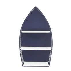 Large Navy And White Rowboat Bookshelf, 30 In.-Kirkland's Home Cheap
