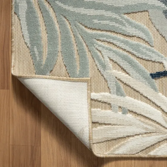 Large Print Tropical Leaf Outdoor Area Rug, 5X7-Kirkland's Home Shop