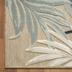 Large Print Tropical Leaf Outdoor Area Rug, 5X7-Kirkland's Home Shop