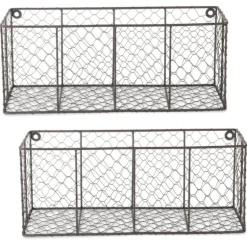Large Wall Hanging Chicken Wire Baskets, Set Of 2-Kirkland's Home Discount