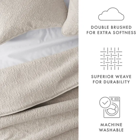 Latte Floral Stitch 2-Pc. Twin Quilt Set-Kirkland's Home Outlet