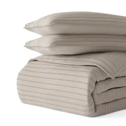 Latte Stitched Stripes 2-Pc. Twin Quilt Set-Kirkland's Home Best