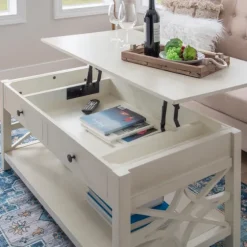 Lattice Raised Top Storage Coffee Table-Kirkland's Home Flash Sale
