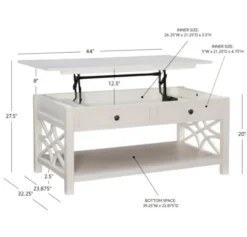 Lattice Raised Top Storage Coffee Table-Kirkland's Home Flash Sale