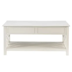 Lattice Raised Top Storage Coffee Table-Kirkland's Home Flash Sale