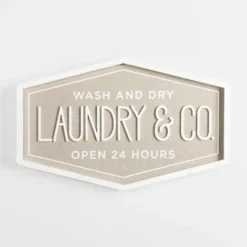 Laundry & Co. Hexagon Wood Plaque-Kirkland's Home Discount