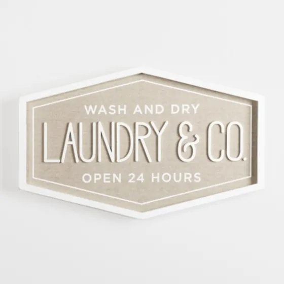 Laundry & Co. Hexagon Wood Plaque-Kirkland's Home Discount