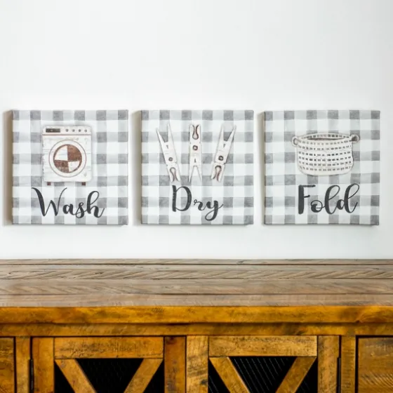 Laundry Sentiment Canvas Art Prints, Set Of 3-Kirkland's Home Clearance