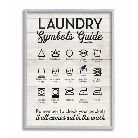 Laundry Symbols Guide Framed Art Print-Kirkland's Home Best