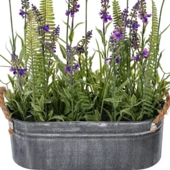 Lavender And Fern Arrangement In Iron Pot, 16 In.-Kirkland's Home Hot