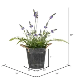 Lavender And Fern Arrangement In Iron Pot, 18 In.-Kirkland's Home Outlet