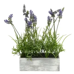 Lavender Arrangement In Gray Planter Box-Kirkland's Home Fashion
