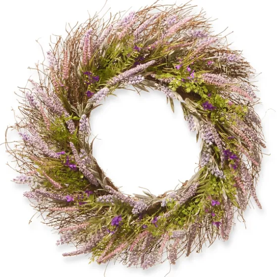 Lavender With Bristle Branch Stems Wreath-Kirkland's Home Flash Sale