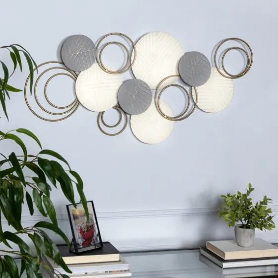 Layered Herringbone Plates Wall Plaque-Kirkland's Home Flash Sale