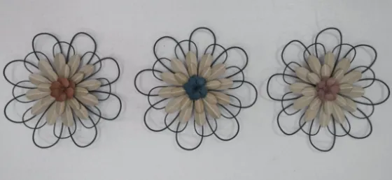 Layered Metal & Wood Flower Wall Plaques, Set Of 3-Kirkland's Home Best Sale