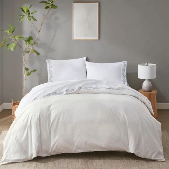 Leafy Vine Hem Microfiber 4-Pc. Queen Sheet Set-Kirkland's Home Flash Sale