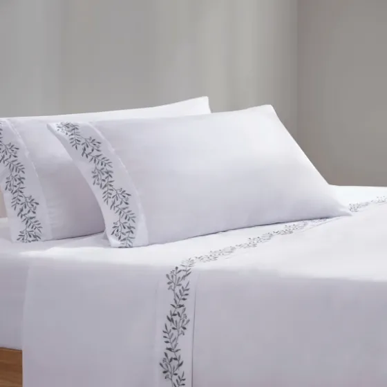 Leafy Vine Hem Microfiber 4-Pc. King Sheet Set-Kirkland's Home Best