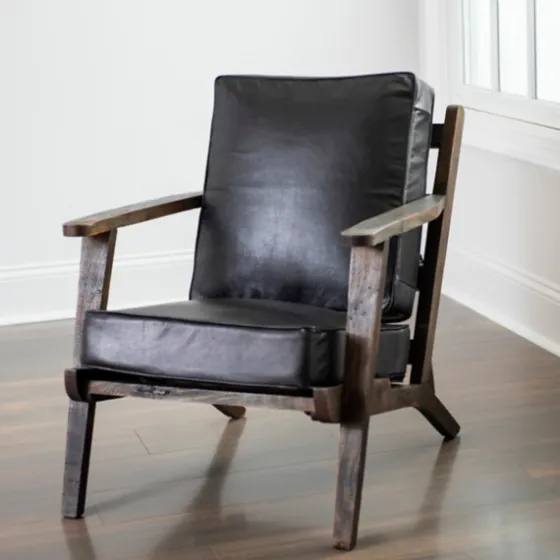 Leather And Wood Accent Chair-Kirkland's Home Shop