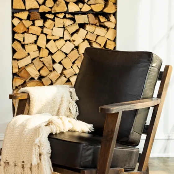 Leather And Wood Accent Chair-Kirkland's Home Shop