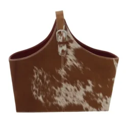 Leather Hide Modern Magazine Rack Basket-Kirkland's Home Cheap