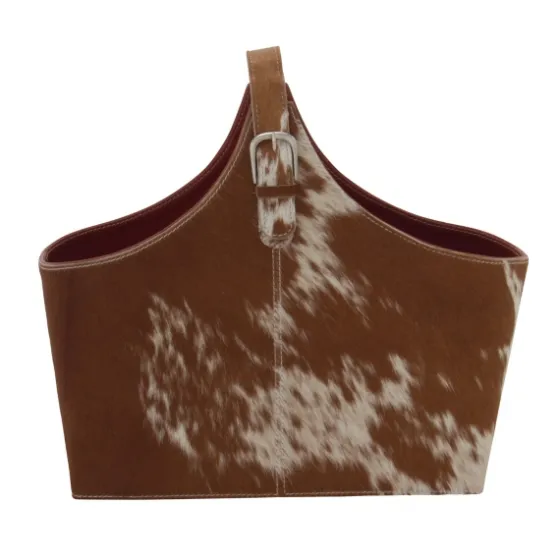 Leather Hide Modern Magazine Rack Basket-Kirkland's Home Cheap