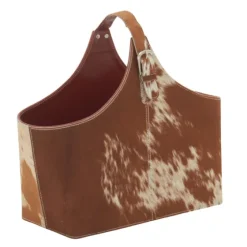 Leather Hide Modern Magazine Rack Basket-Kirkland's Home Cheap