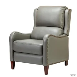 Leather Nailhead Traditional Recliner-Kirkland's Home Discount