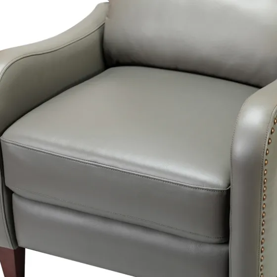 Leather Nailhead Traditional Recliner-Kirkland's Home Discount