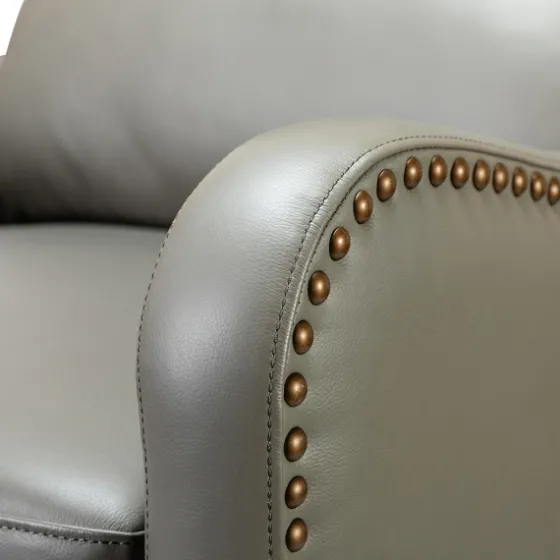 Leather Nailhead Traditional Recliner-Kirkland's Home Discount