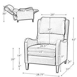 Leather Nailhead Traditional Recliner-Kirkland's Home Discount