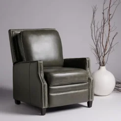 Leather Nailhead Trim Recliner-Kirkland's Home Shop