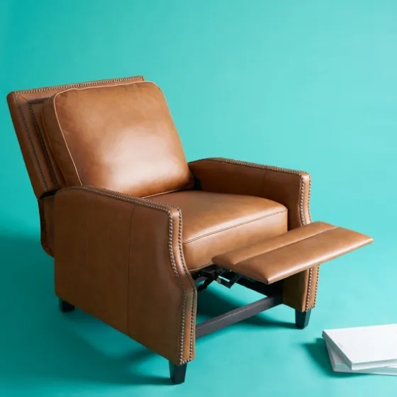 Leather Nailhead Trim Recliner-Kirkland's Home Hot