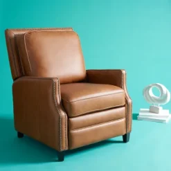 Leather Nailhead Trim Recliner-Kirkland's Home Hot