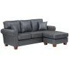 Leather Rolled Arm Sectional-Kirkland's Home Store