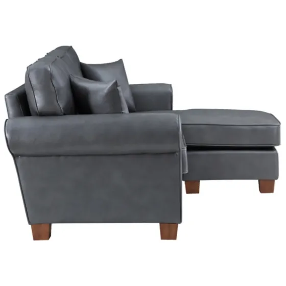 Leather Rolled Arm Sectional-Kirkland's Home Store