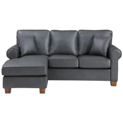 Leather Rolled Arm Sectional-Kirkland's Home Store