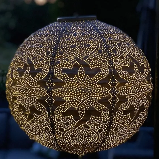 Led Round Taupe Outdoor Hanging Lantern-Kirkland's Home Shop