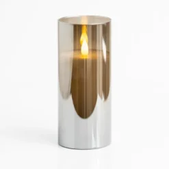Led Soft Flame Glass Pillar Candle, 3X7 In.-Kirkland's Home Sale