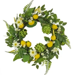 Lemon And Artichoke Daisy Wreath-Kirkland's Home Clearance