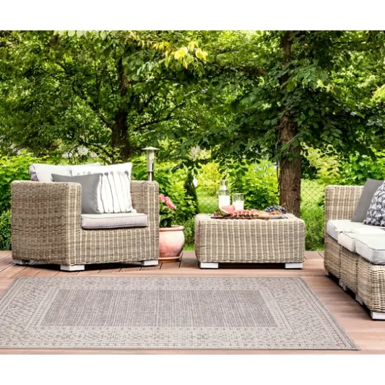 Leopard Border Outdoor Area Rug, 5X7-Kirkland's Home Cheap