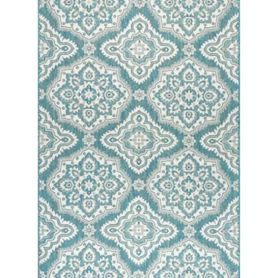 Leslie Green Floral Trellis Outdoor Rug, 5X8-Kirkland's Home Best Sale